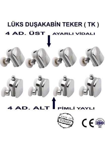 Duşakabin Tekerleği Cam Kabin Tekeri Rulman Metal Gövdeli 8 Li Çapı 24 Cm fiyatları
