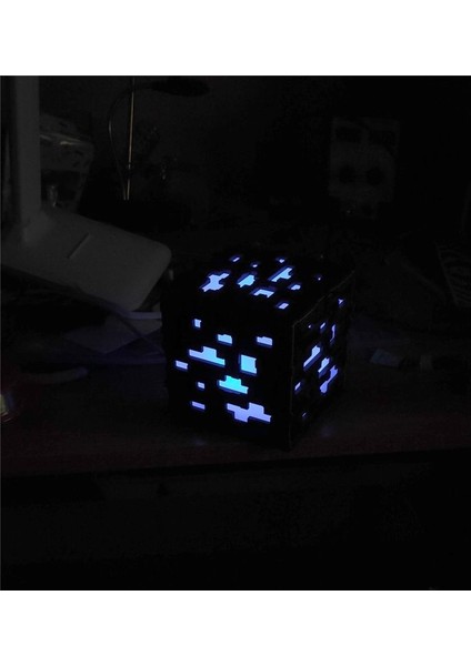 Minecraft Maden Rgb LED Lamba Şarjlı Bluetooth Bağlantı