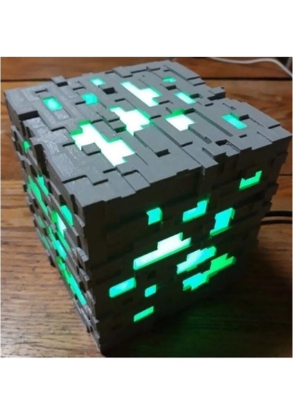 Minecraft Maden Rgb LED Lamba Şarjlı Bluetooth Bağlantı