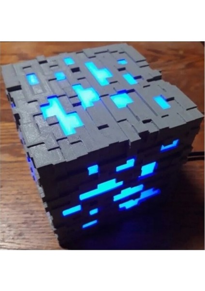 Minecraft Maden Rgb LED Lamba Şarjlı Bluetooth Bağlantı