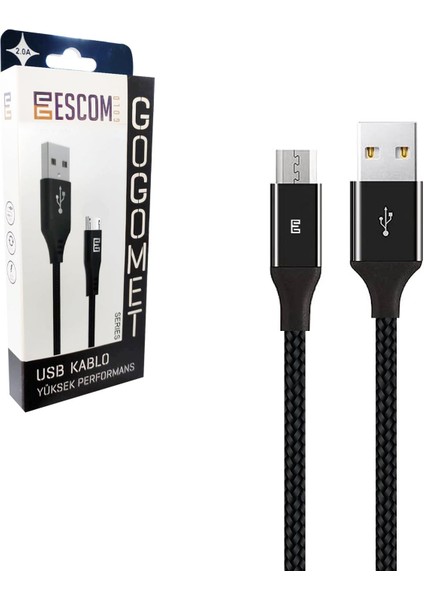 Gogomet Şarj Kablosu Micro 2.0A 1 Metre Örgülü