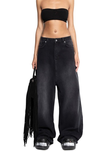 Kadın Retro Süper Baggy Bol Paçalı Jeans