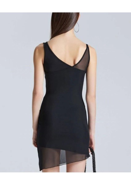 Tül Detay Kalın Askılı Elbise modelleri