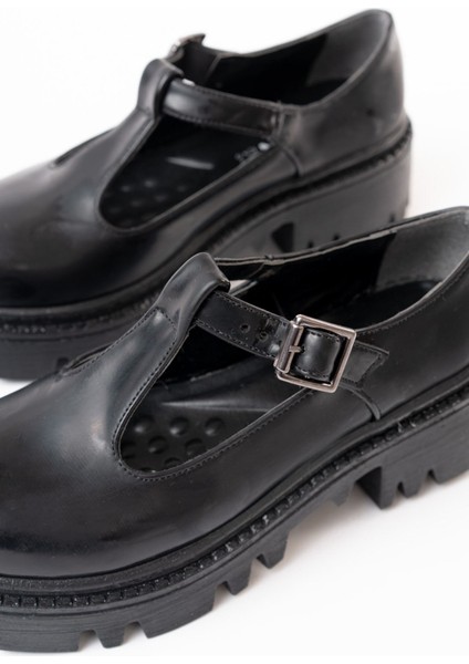 868-757 Siyah Rugan Günlük Yüksek Tabanlı Loafer Ayakkabı modelleri