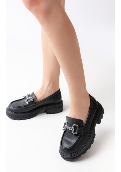 745-773 Siyah Günlük Yüksek Tabanlı Loafer Ayakkabı modelleri
