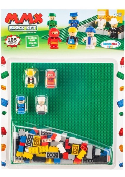 4 Figürlü 105 Parça Block Set Kutulu Mega Block Set LEGO Uyumlu