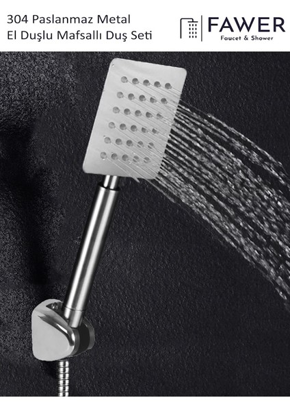 Krom Mafsallı Duş Seti Metal El Duşlu - 409M