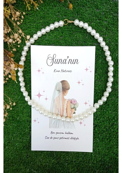 15 Adet Inci Kolye - 45 cm - Kına Hediyesi - Nikah Hediye - Kişiye Özel Hediyelik - Bride Hediye fiyatları