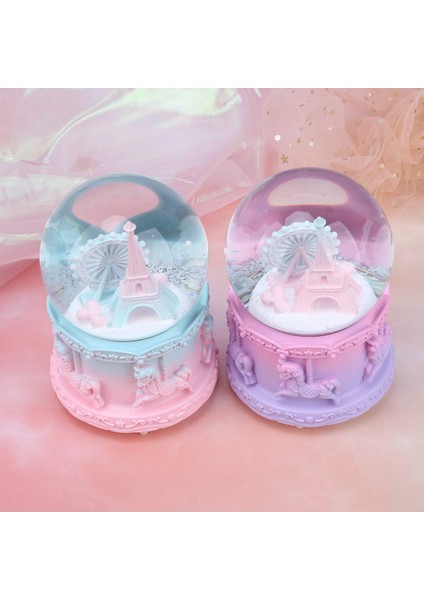 Renkli Eyfel Kulesi Orta Boy Işıklı Müzikli Kar Küresi modelleri