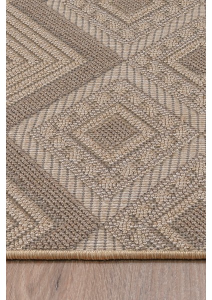 Bukleli Modern Iskandinav Gri Krem Makine Halısı Yolluk Antre Mutfak Salon Oturma Odası Koridor Sisal