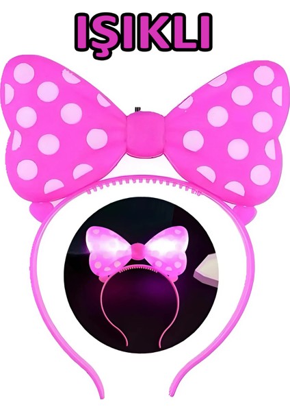 Minnie Mouse Figürlü Işıklı Pilli Sevimli Taç