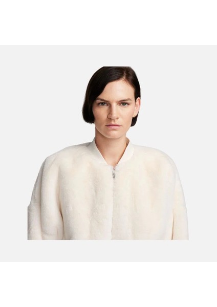Sportswear Faux Fur Bombeer Kadın Siyah Tüylü Çift Taraflı Mont FB8692
