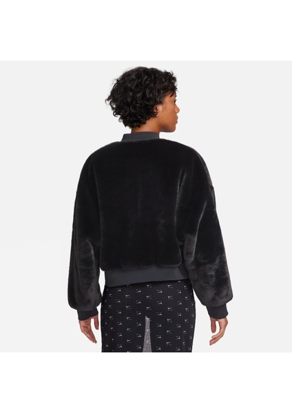 Sportswear Faux Fur Bombeer Kadın Siyah Tüylü Çift Taraflı Mont FB8692 modelleri