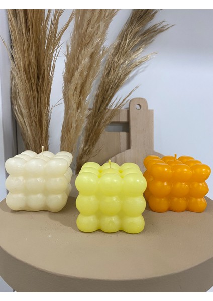 3'lü Bubble Dekoratif Mum Seti