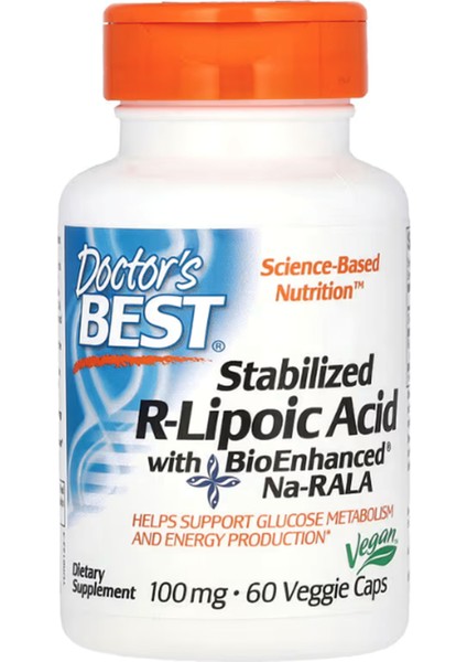 Stabilized R-Lipoic Acid With Bioenhanced Na-Rala 100 Mg 60 Veggie Capsul