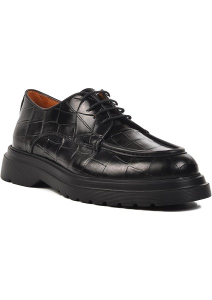 Premium 187 Siyah Kroko Hakiki Deri Erkek Klasik Ayakkabı