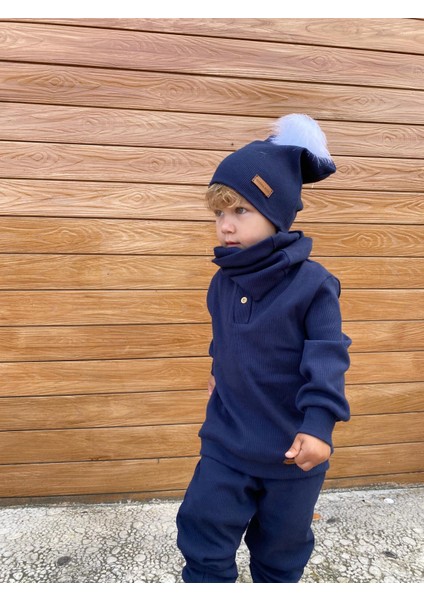 Bere Boyunluklu Takım Lacivert