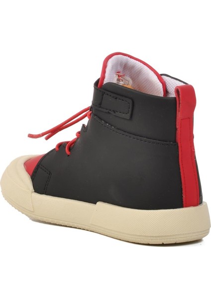 Siyah-Kırmızı Unisex Bilek Boy Çocuk Sneaker Walkway 17-P