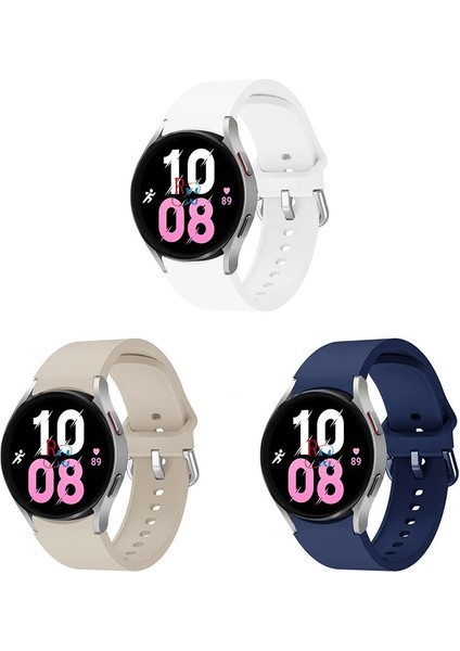 Samsung Galaxy Watch 7 Seri Fe 40MM 44MM Uyumlu Kavis Tasarımlı 3lü Set Silikon Kordon