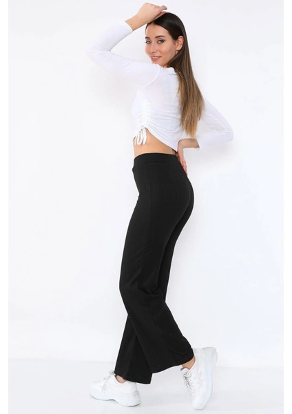 Surdacollection Geniş Paça Fitilli Kaşkose Yüksek Bel Pantolon-Eşofman modelleri