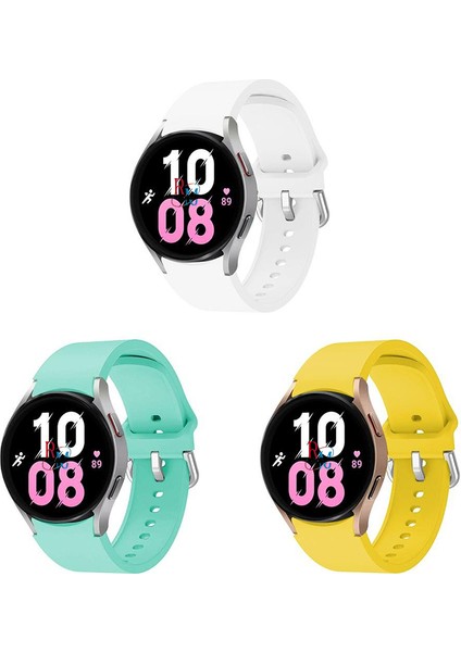 Samsung Galaxy Watch 7 Seri Fe 40MM 44MM Uyumlu Kavis Tasarımlı 3lü Set Silikon Kordon