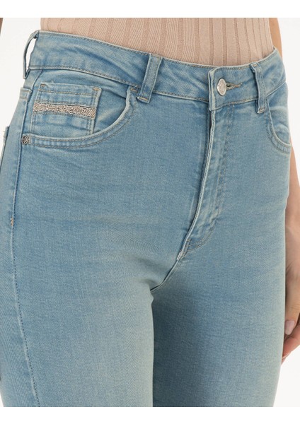 Kadın Açık Mavi Skinny Fit Jean Pantolon 50284083-VR003