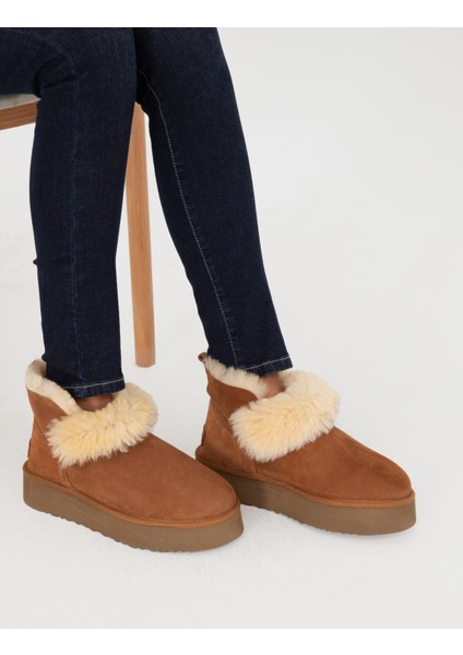 Kadın Taba Deri Bot 50295584-VR099 modelleri