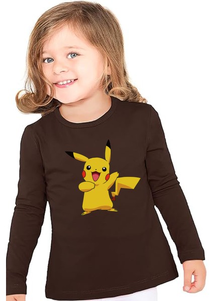 Pokemon Pikachu Uzun Kol Çocuk Tişört Unisex