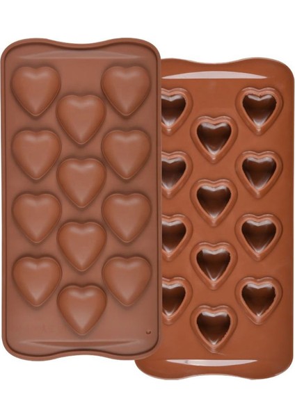 Silikon Kek Kalıp Çikolata Bombeli Kalp Kalıbı Şeker Hamuru Taş Tozu Silikon Kalıbı 12 Li fiyatları