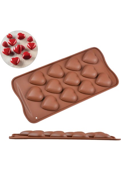 Silikon Kek Kalıp Çikolata Bombeli Kalp Kalıbı Şeker Hamuru Taş Tozu Silikon Kalıbı 12 Li modelleri