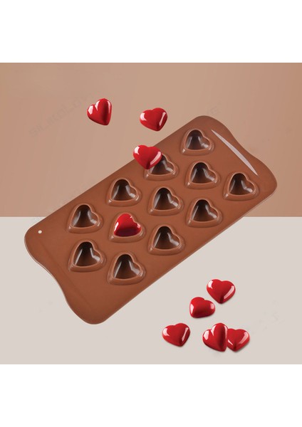 Silikon Kek Kalıp Çikolata Bombeli Kalp Kalıbı Şeker Hamuru Taş Tozu Silikon Kalıbı 12 Li fırsatları