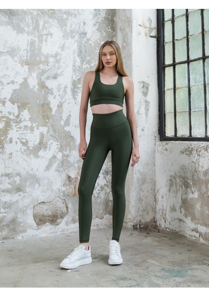 Haki Yeşil Arkası Büzgülü ( Scrunch Butt ) Spor Tayt fiyatları