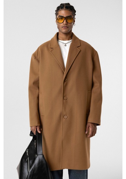 Oversıze Uzun Kaşe Kaban Taba fiyatları