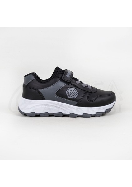 Çocuk 31-35 Siyah Füme Mevsimlik Anatomik Comfort Kaymaz Taban Spor Okul Ayakkabısı