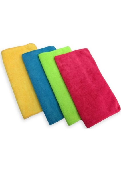 Mikrofiber Bez Temizlik Oto Yıkama Kurulama Bezi Seti 4'lü