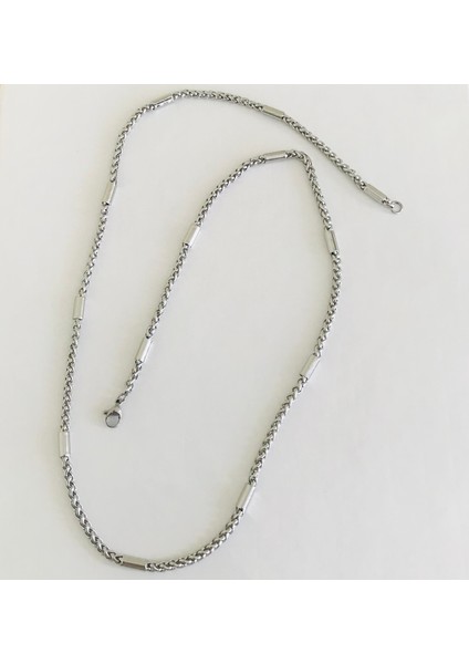 Çelik Örgü Zincir Kolye Unisex 60CM