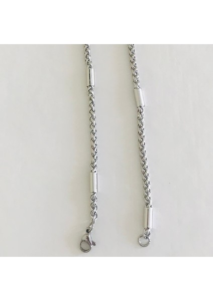 Çelik Örgü Zincir Kolye Unisex 60CM
