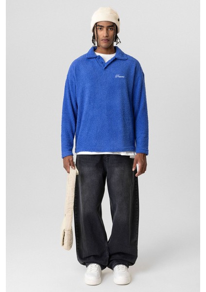 Yazı Detaylı Oversize Sweatshırt Saks