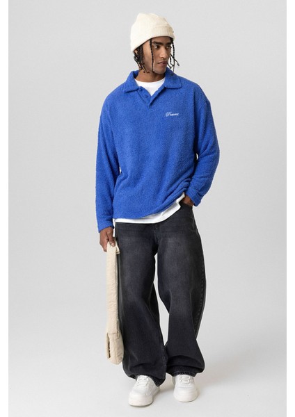 Yazı Detaylı Oversize Sweatshırt Saks