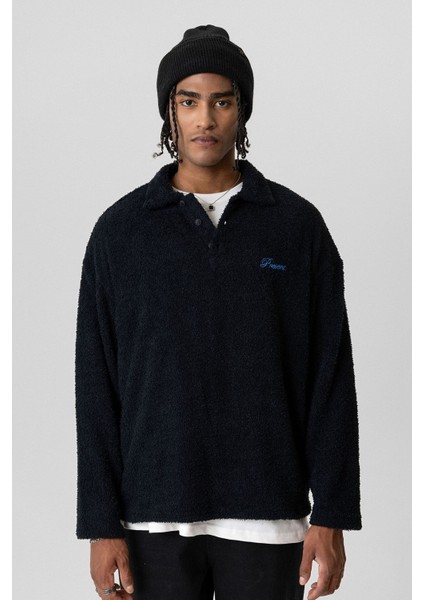 Yazı Detaylı Oversize Sweatshırt Siyah fiyatları