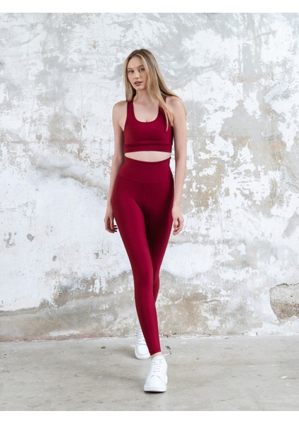 Bordo Arkası Büzgülü ( Scrunch Butt ) Spor Tayt fırsatları
