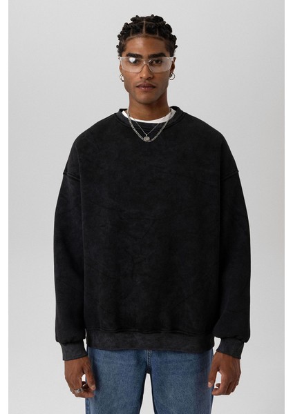 Basıc Oversıze Sweatshırt Siyah fiyatları