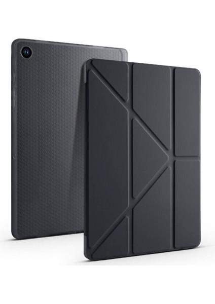 Samsung Galaxy Tab A9 Plus X210 X213 X215 X217 Uyumlu Kılıf Üçgen Standlı Kalem Bölmeli Tablet Kılıf