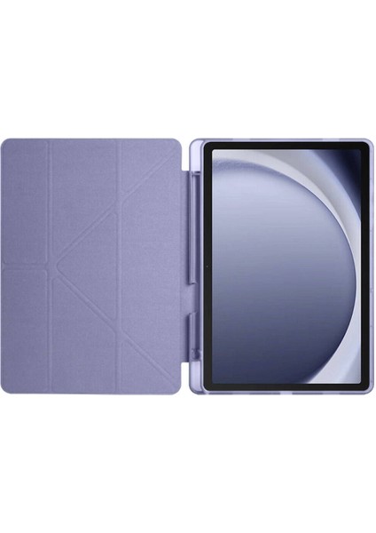 Samsung Galaxy Tab A9 Plus X210 X213 X215 X217 Uyumlu Kılıf Üçgen Standlı Kalem Bölmeli Tablet Kılıf