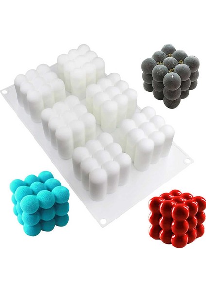 Silikon Kalıp 6 Lı Mum ve Kek Kalıbı 30 x 17.5 cm