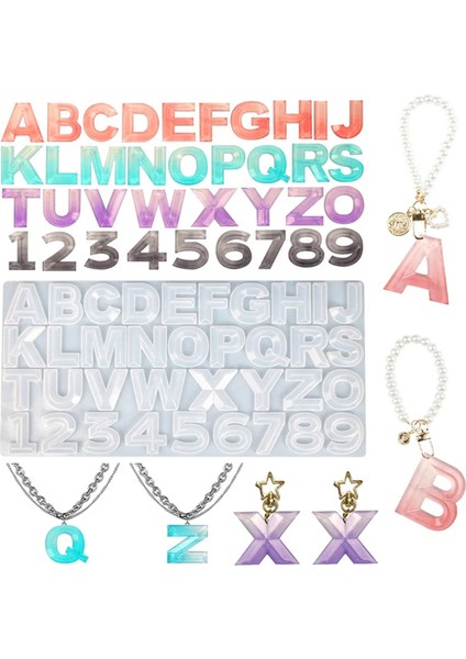 Epoksi Silikon Kalıp Kristal Büyük Harfler Ve Rakamlar Kalıbı 36 Lı indirimleri