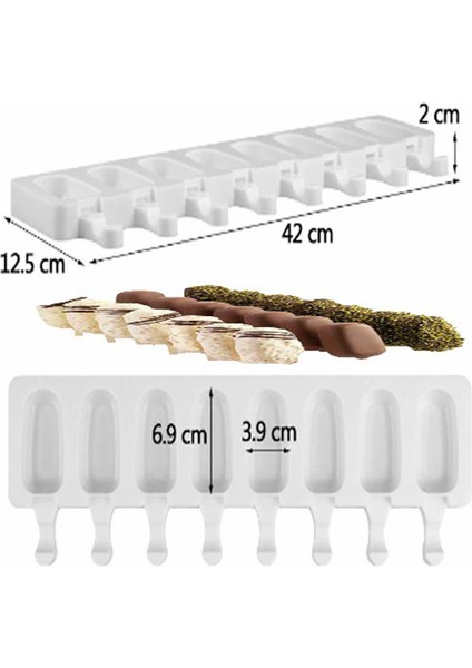 Magnum Şekilli Silikon Dondurma Tatlı Meybuz Kalıbı 8&apos;li fırsatları