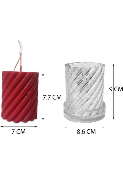Poli Karbon Mum Kalıbı Mika Sert Plastik Burgulu Mum Kalıbı 8,6x9 cm 6234 modelleri