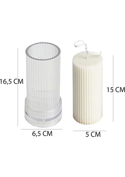 Poli Karbon Sert Plastik Mum Kalıbı Dik Çizgili 16,4x6,5 cm fiyatları