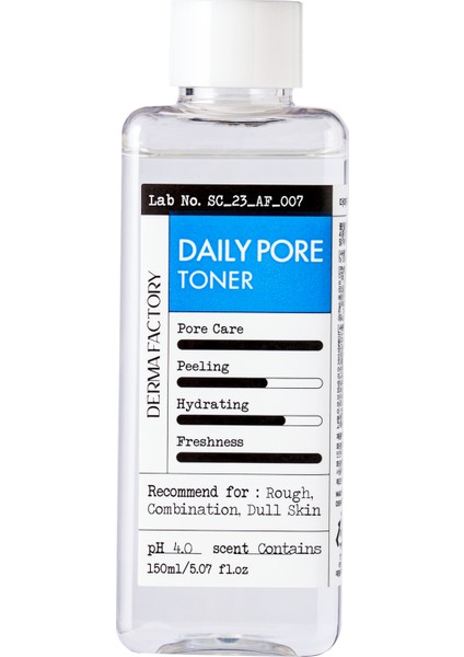 Aha-Bha-Pha-Lha Içeren Gözenek Küçültücü Tonik Derma Factory Daily Pore Toner 150ML